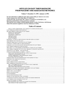 Documents on East Timor from PeaceNet and connected computer networks 7, Dec. 17, 1991 - Jan. 4, ...