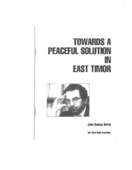 Towards a Peaceful Solution in East Timor