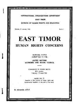 East Timor Human Rights Concerns