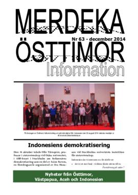 Merdeka Östtimor Information 63 (2014)