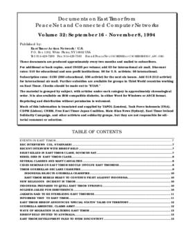 Documents on East Timor from PeaceNet and connected computer networks  32, Sept. 16 - Nov. 8, 1994