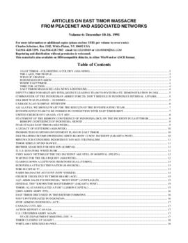 Documents on East Timor from PeaceNet and connected computer networks 6, Dec. 10-16, 1991