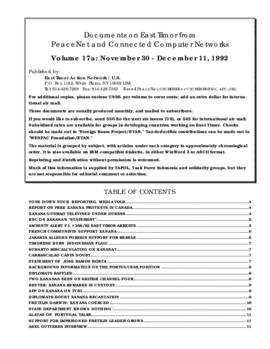 Documents on East Timor from PeaceNet and connected computer networks 17a, Nov. 30 - Dec. 11, 1992