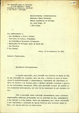 Letter CPDM - Monsenhor Sante Portalupi 1983-02-22