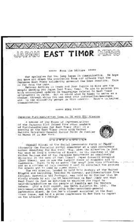 Japan East Timor Memo 1991