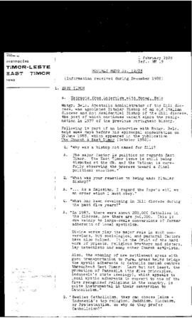 East Timor News Monthly Memo 1989-02