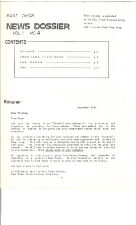 East Timor News Dossier 1987-09